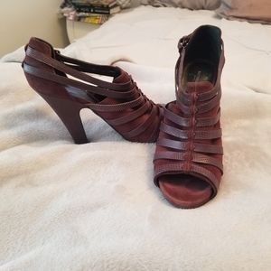 Bottega Veneta Burgundy Suede Semi Closed Pump